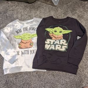 Star Wars kids two sweatshirts Yoda size 7